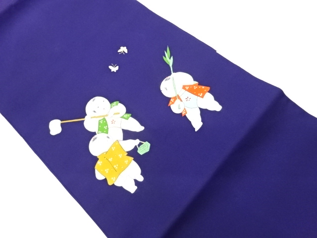 塩瀬金彩手描き童子に蝶模様名古屋帯